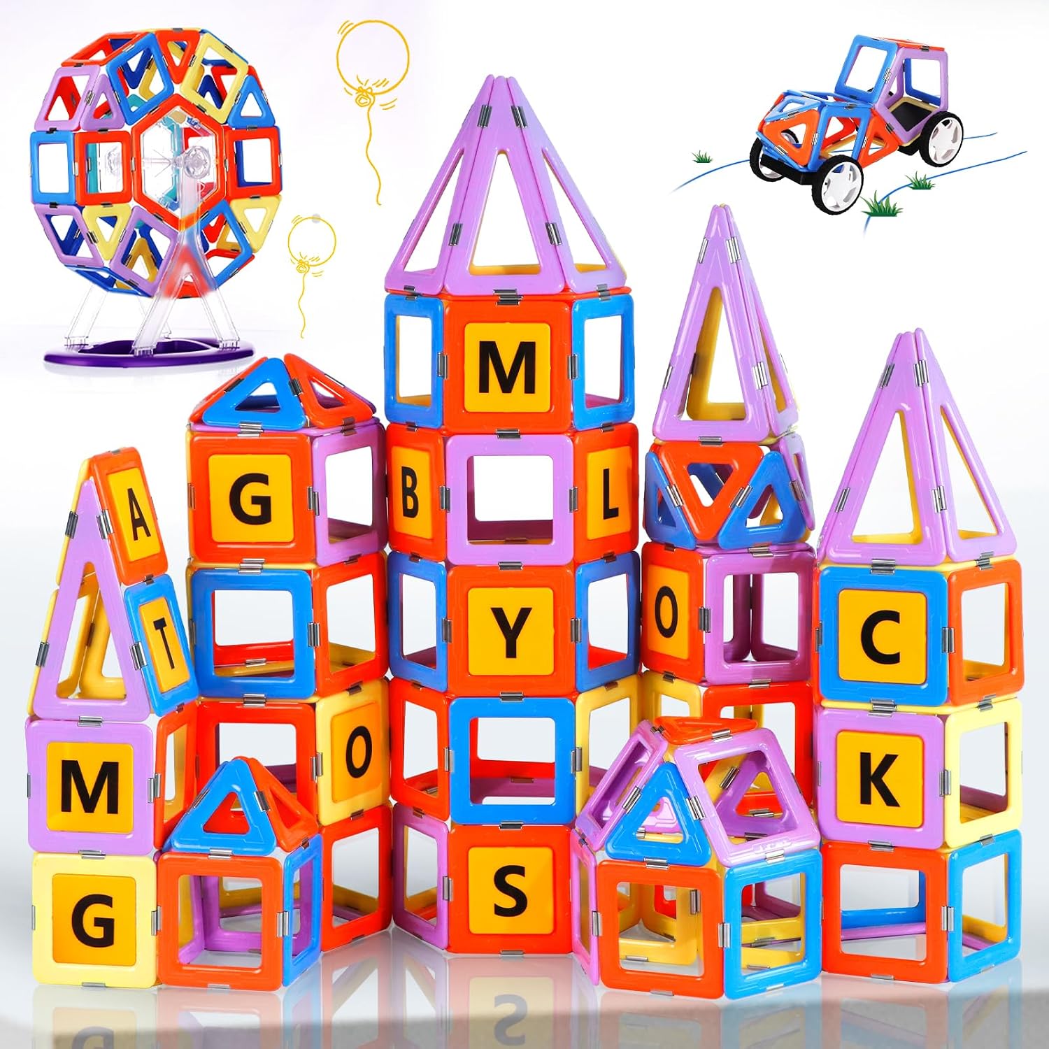 MAGBLOCK 120-Piece Magnetic Building Blocks Set