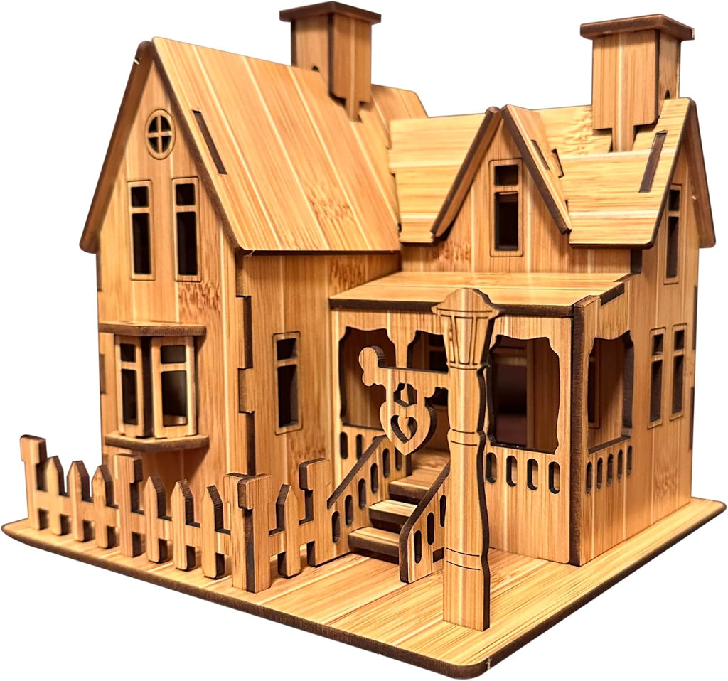 Log Cabin Mini House 3D Wooden Puzzle Kit