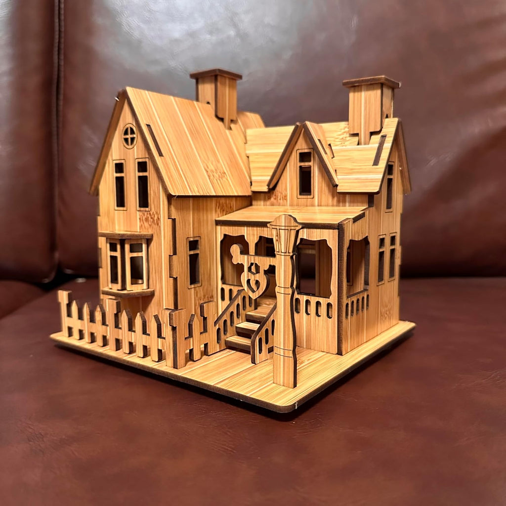 Log Cabin Mini House 3D Wooden Puzzle Kit