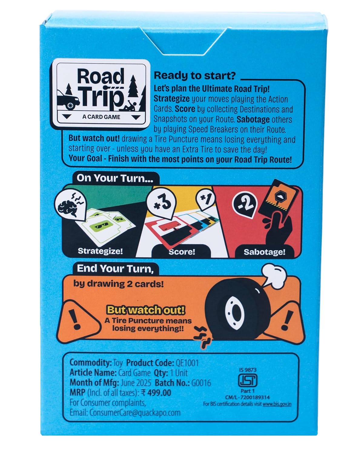Road Trip Card Game