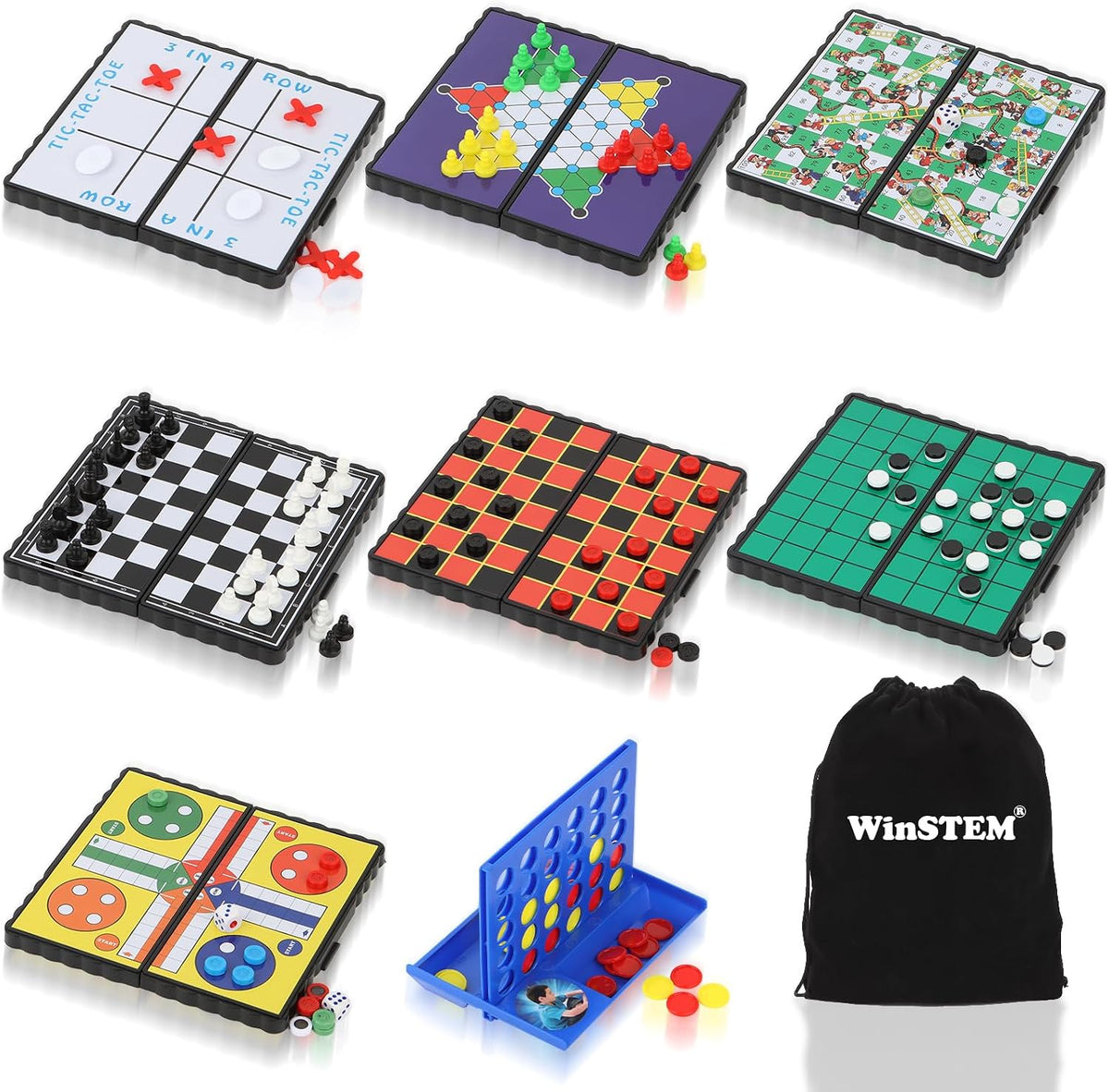 8-in-1 Mini Travel Games Set