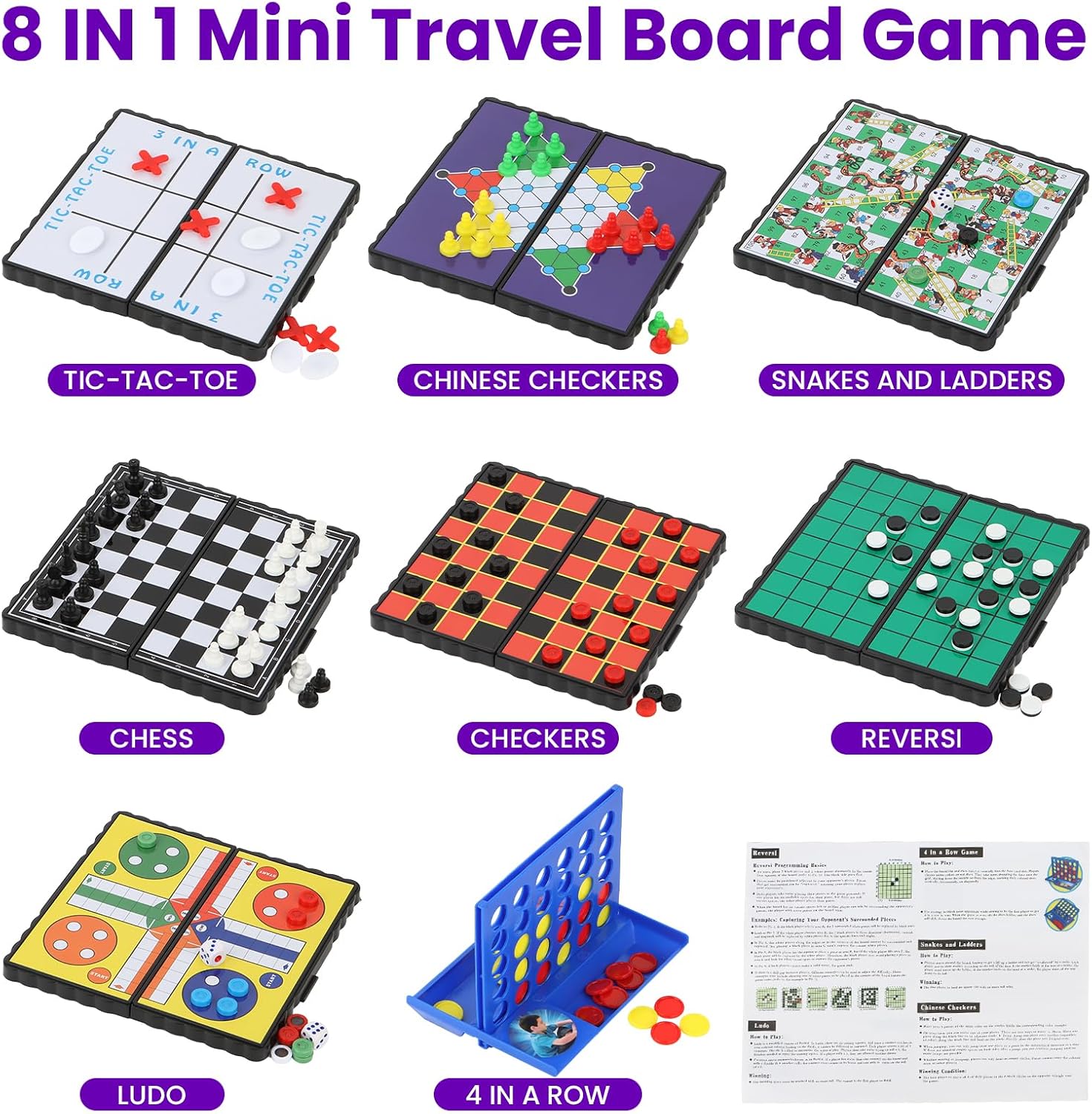 8-in-1 Mini Travel Games Set