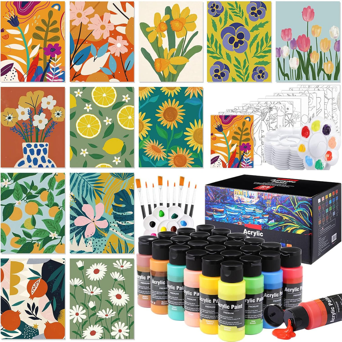 AmazingSpark 12-Set Sip & Paint Kit