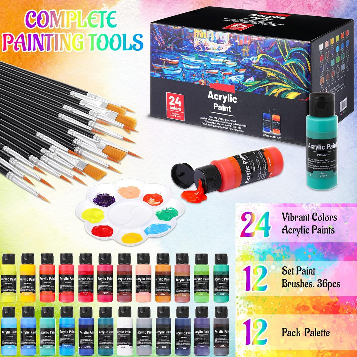 AmazingSpark 12-Set Sip & Paint Kit